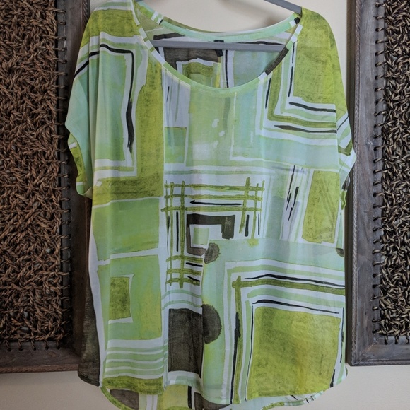 Lane Bryant Tops - EUC SHEER MULTI-COLORED LANE BRYANT BLOUSE